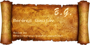 Berényi Gusztáv névjegykártya